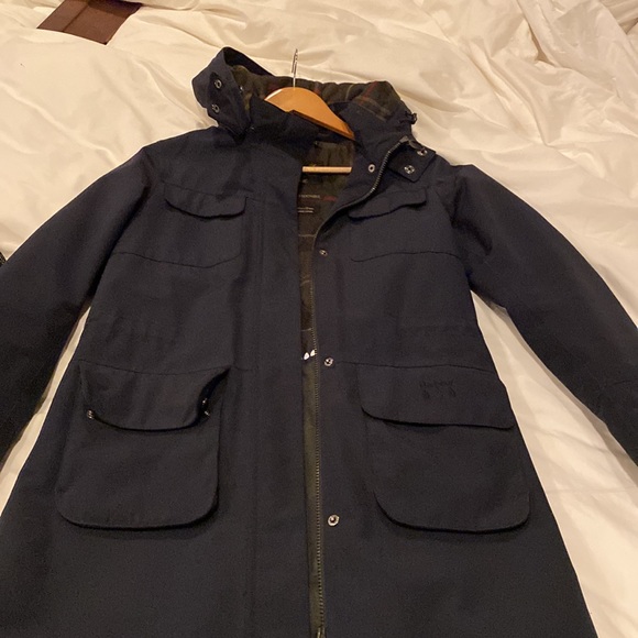 Barbour Navy Winter Coat. EUC size 6 - Picture 3 of 5